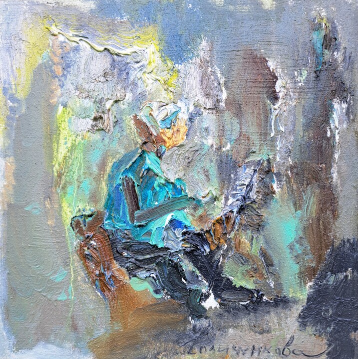 Pintura titulada "Художник" por Oksana Golichenkova, Obra de arte original, Oleo Montado en Bastidor de camilla de madera