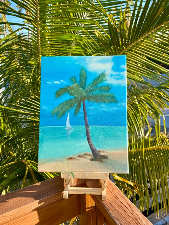 beach paintings with palm trees