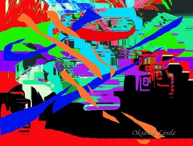 Digitale Kunst mit dem Titel "M.A 111" von Oksana Linde, Original-Kunstwerk, Digitale Malerei