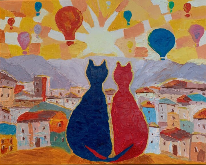Painting titled "Sunny Turkey" by Olga Karlina (Olga Karlina), Original Artwork, Oil