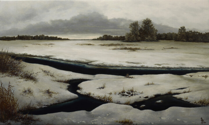 Painting titled "The seasons. Winter" by Oleg Baulin, Original Artwork, Oil