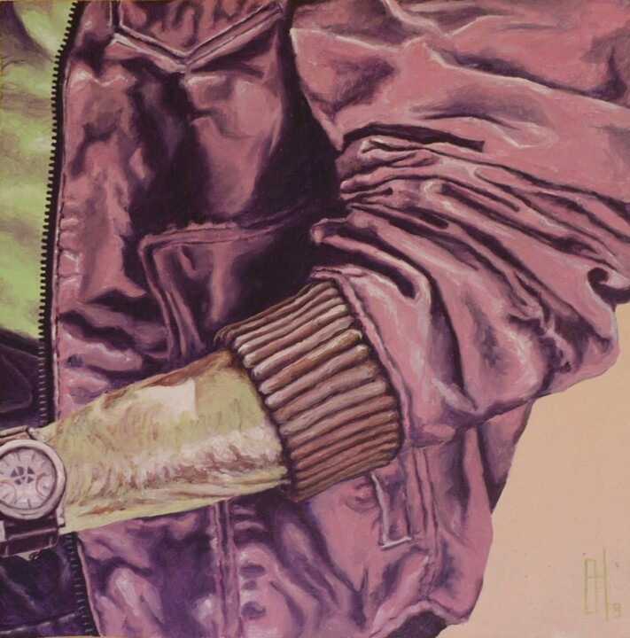 Pintura intitulada "rote Jacke" por Oleg Breininger, Obras de arte originais, Acrílico
