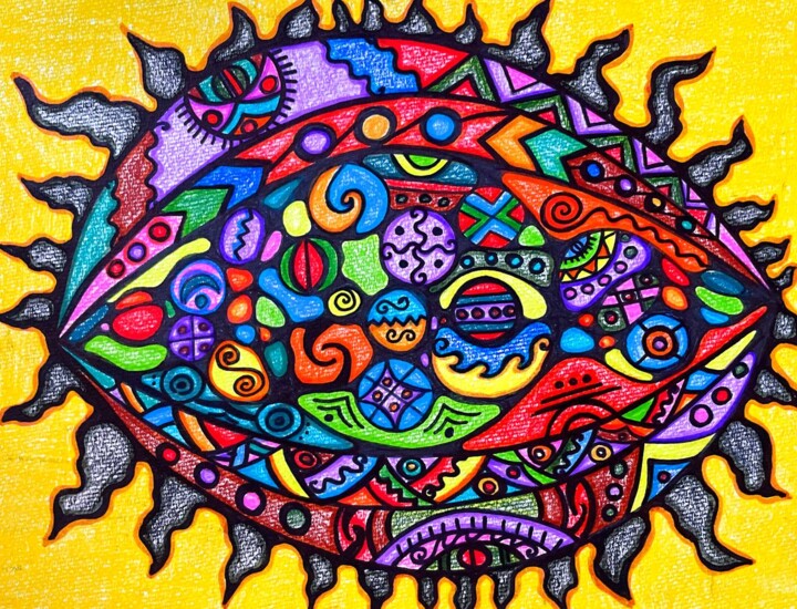"Sun-2" başlıklı Tablo Olena Kovalenko tarafından, Orijinal sanat, Mum boya