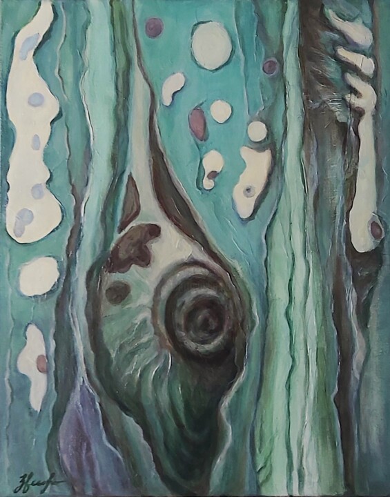 Malerei mit dem Titel "Sycamore (Platan)" von Olena Noizet, Original-Kunstwerk, Acryl Auf Keilrahmen aus Holz montiert