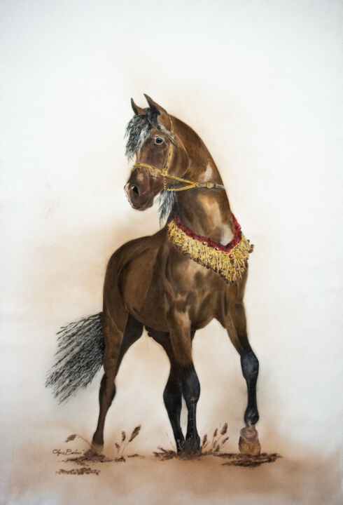 "Horse - Silk painti…" başlıklı Tablo Olga Belova tarafından, Orijinal sanat, Pigmentler