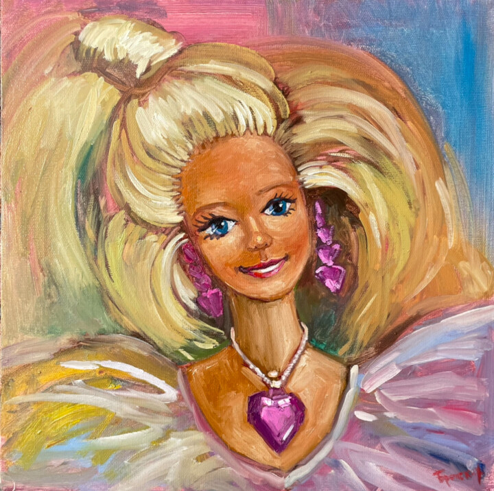Painting titled "Барби" by Olga Bronskikh, Original Artwork, Oil