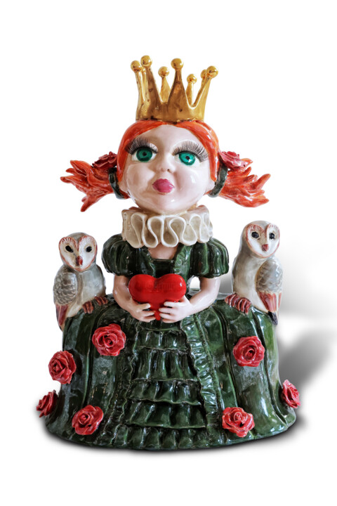 Sculpture titled "Queen of Hearts and…" by Olga Sviridova, Original Artwork, Ceramics