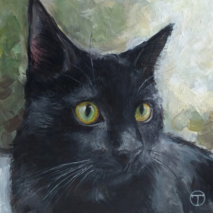 Black Cat, 絵画 Olia Tomkovaによって | Artmajeur