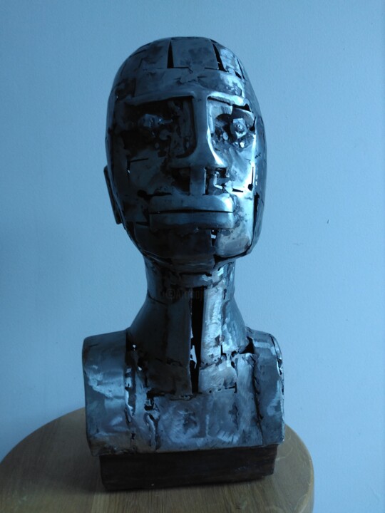 Sculpture titled "Adam" by Olivier Capdevila, Original Artwork, Stainless Steel
