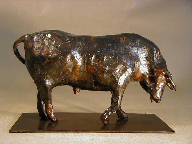 Sculpture intitulée "taureau" par Olivier Chalmin, Œuvre d'art originale, Métaux
