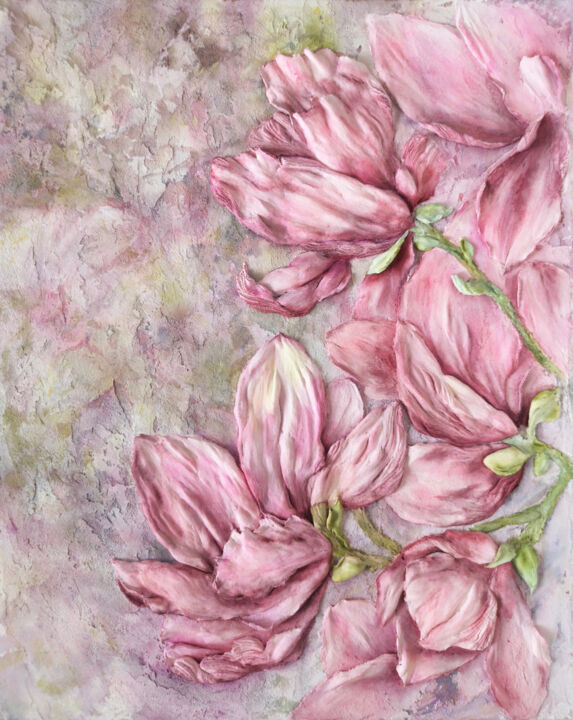 "Pink magnolias scul…" başlıklı Tablo Olya Grigorevykh tarafından, Orijinal sanat, Alçı