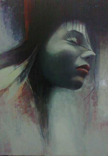 Pintura titulada "visage" por Omar Daiday, Obra de arte original, Oleo
