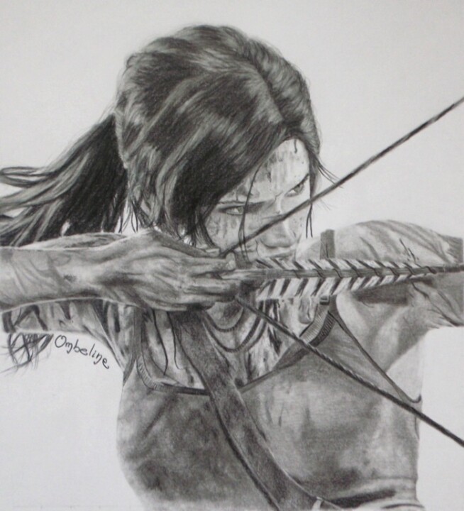 Peinture intitulée "Lara Croft" par Ombeline Le Gall, Œuvre d'art originale