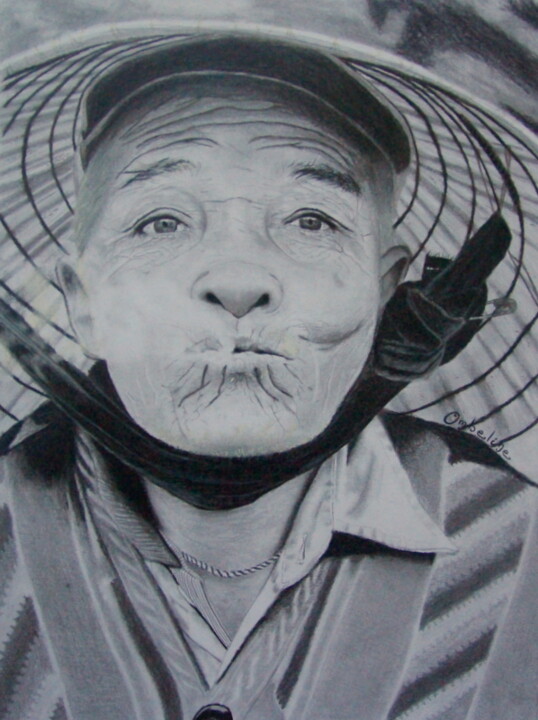 Peinture intitulée "Le Vietnamien" par Ombeline Le Gall, Œuvre d'art originale