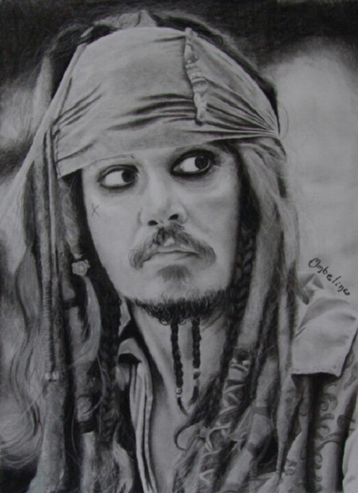Dessin intitulée "Jack Sparrow" par Ombeline Le Gall, Œuvre d'art originale, Autre