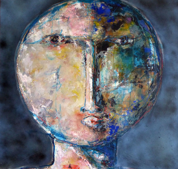 Painting titled "Abel" by Omer Amblas, Original Artwork, Oil