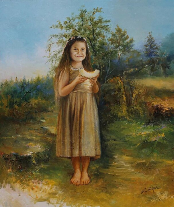 Painting titled "Bianca" by Önder Yılmaz, Original Artwork, Watercolor