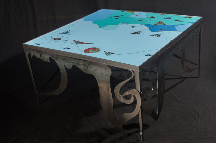 Design intitulée "table "Mélusine"" par Ôr Orosco, Œuvre d'art originale, Meuble