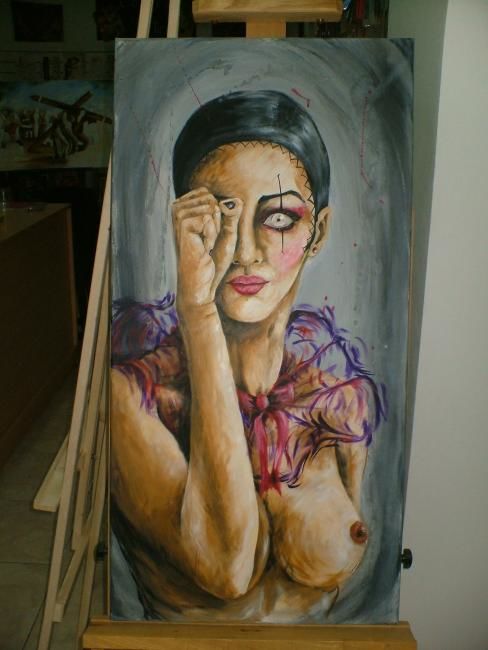 Pintura intitulada "La Mitad" por Betina Portolesi, Obras de arte originais