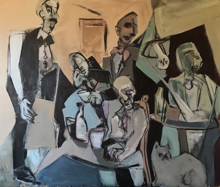 Pintura intitulada "Café triste" por Óscar Luis Leonor De Frutos, Obras de arte originais, Acrílico