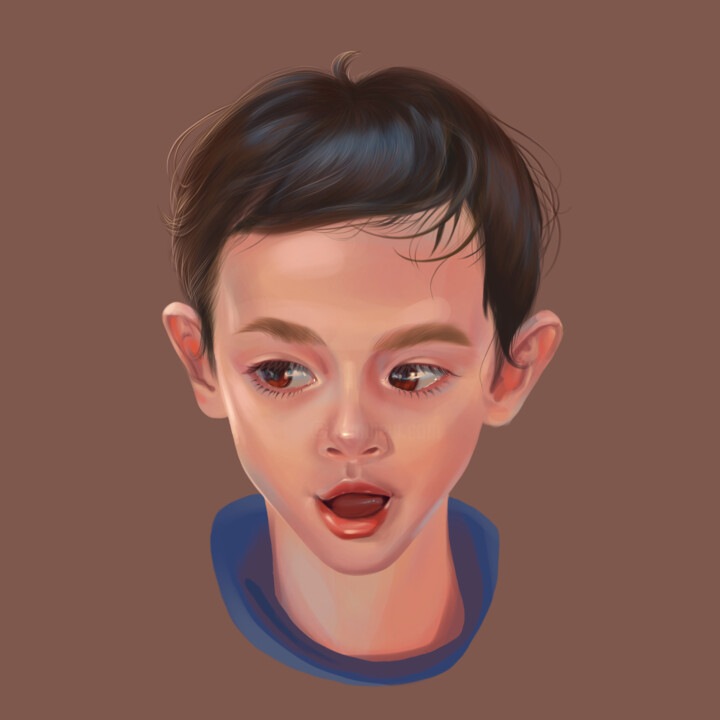 Digital Arts titled "asian boy. series o…" by Oxana.Art8, Original Artwork, 2D Digital Work