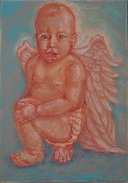 Dibujo titulada "Not baby 1" por Oxana Kondratenko, Obra de arte original, Pastel