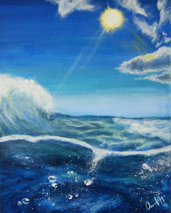 Pintura titulada "Marine theme Painti…" por Polina Osipchuk, Obra de arte original, Acrílico Montado en Bastidor de camilla…