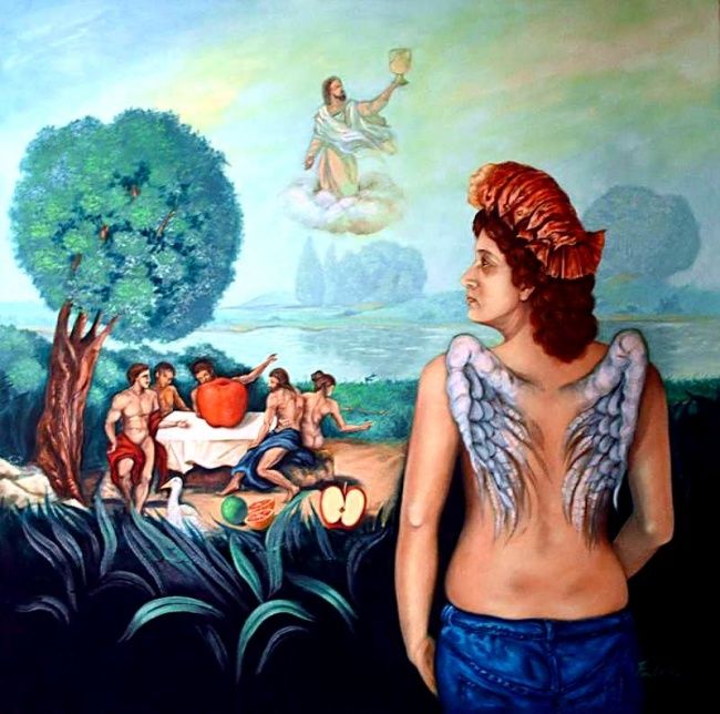 Pintura titulada "Esperando a San Arm…" por Jose De Jesus Pacheco Cruz, Obra de arte original