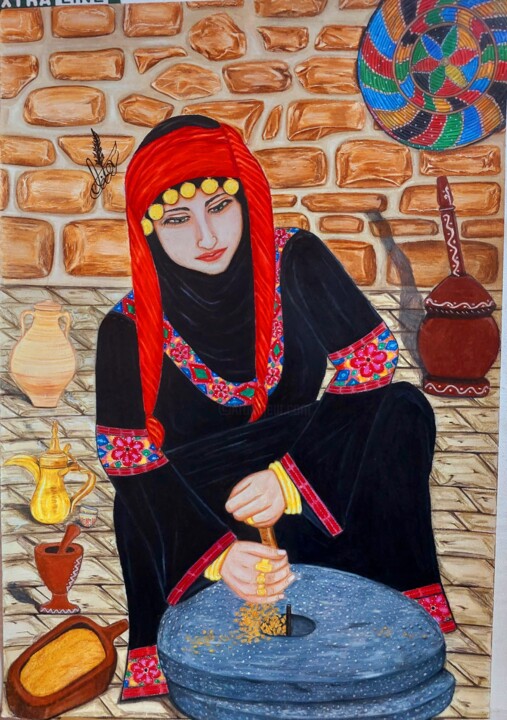 Painting titled "A Lady" by Noor M.A, Original Artwork, Pastel