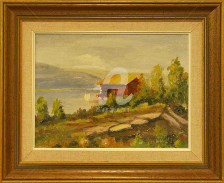 Painting titled "Landscape" by Painters From Finland, Original Artwork, Oil