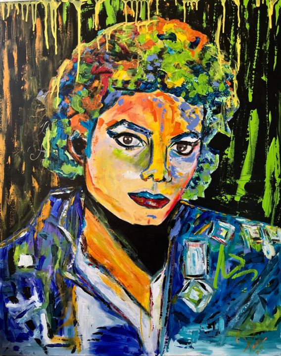 Peinture intitulée "Michael Jackson" par Pame, Œuvre d'art originale, Acrylique