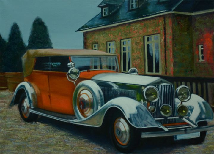 vintage car paintings