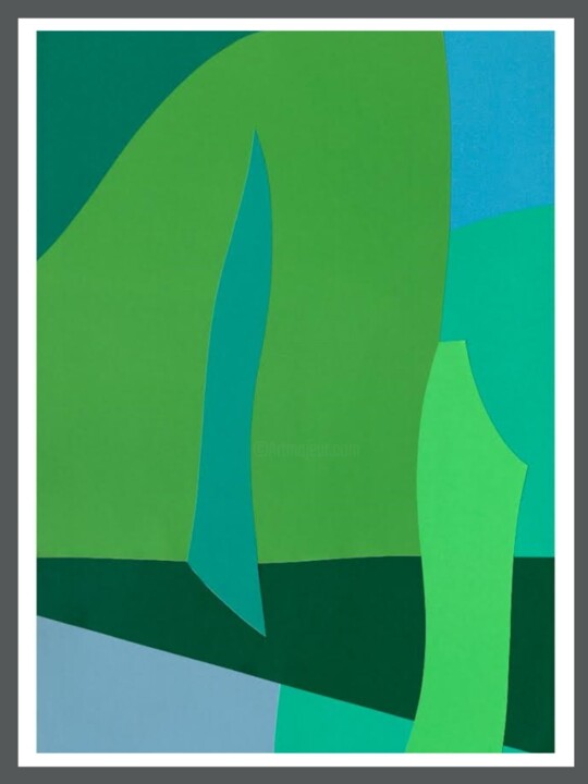 Impressões e gravuras intitulada "Green II" por Paperart, Obras de arte originais, Impressão digital
