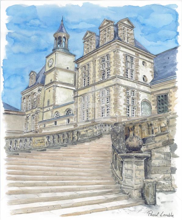 Escalier De Fontainebleau Painting By Pascal Lenoble Artmajeur