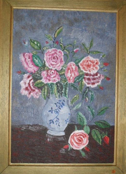 Pittura intitolato "les roses" da Muriel Pascot, Opera d'arte originale, Acrilico