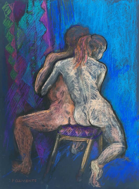 Dibujo titulada "The Lovers" por Patricia Clements Art, Obra de arte original, Pastel