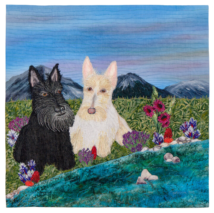 Arte textil titulada "Charlie & Lily" por Patricia Gould, Obra de arte original, Tela