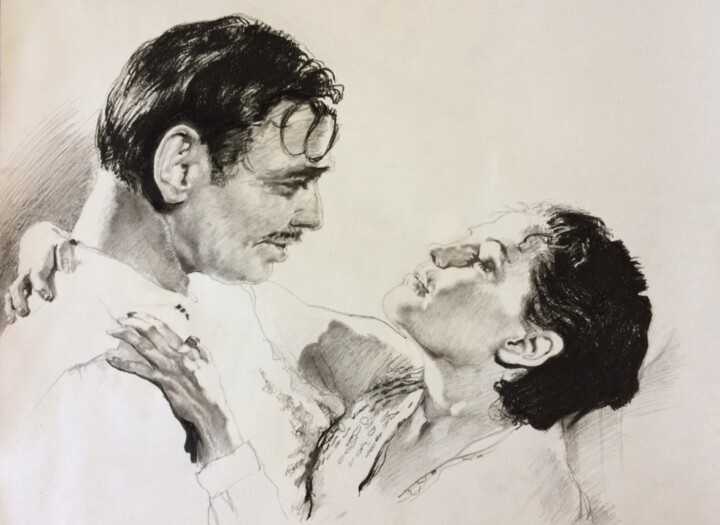 Dessin intitulée "CLARCK ET YVONNE  d…" par Patrick Couvet, Œuvre d'art originale, Crayon