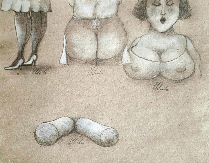 Dessin intitulée "Adèle, illustration…" par Patrick Lalande, Œuvre d'art originale, Crayon