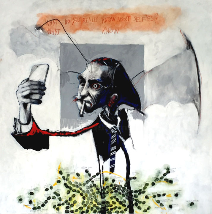 Schilderij getiteld "ARTAUD, LES FOUS ET…" door Patrick Santus, Origineel Kunstwerk, Acryl