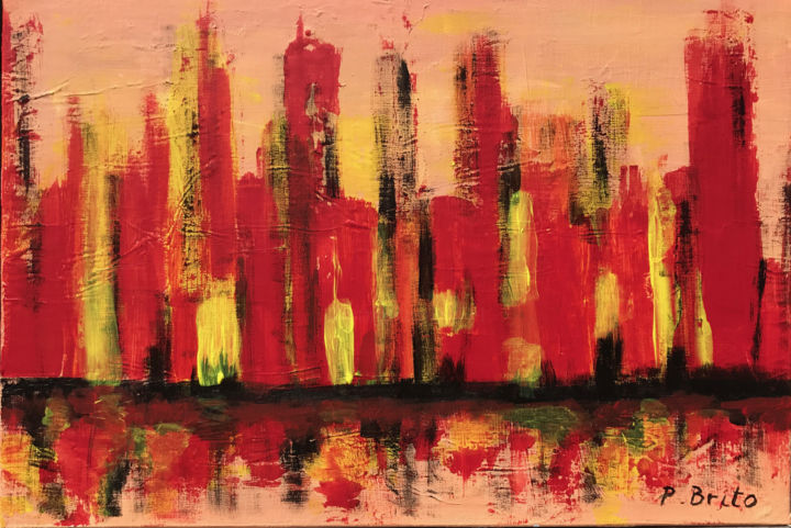 Картина под названием "NewYork#1" - Paul Brito, Подлинное произведение искусства, Акрил