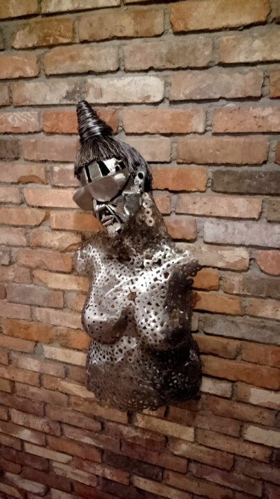 Sculpture titled "Metall Skulptur 02/…" by Paul Bielec, Original Artwork, Metals