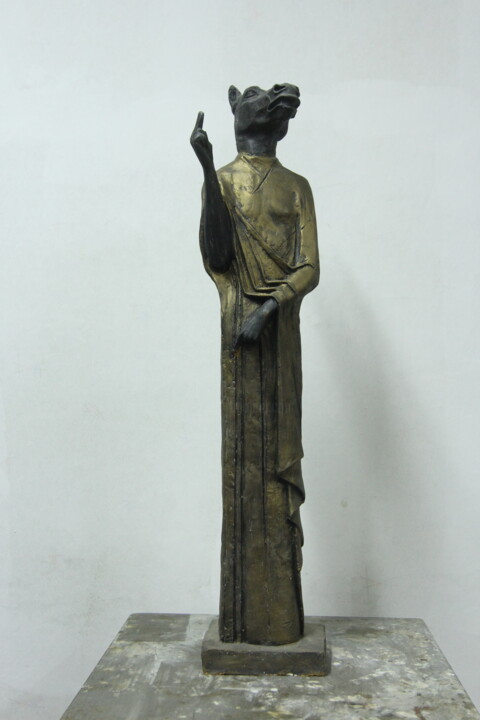 Rzeźba zatytułowany „Snt. Christopher” autorstwa Paul Bretter, Oryginalna praca, Gips