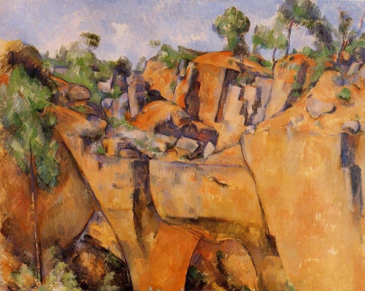 Schilderij getiteld "La Carrière de Bibé…" door Paul Cézanne, Origineel Kunstwerk, Olie