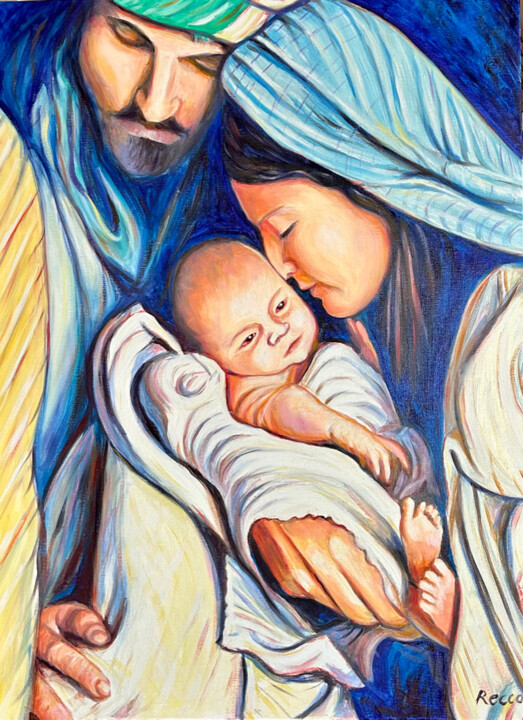 Peinture intitulée "Nativité" par Paul-Louis Recco, Œuvre d'art originale, Acrylique Monté sur Châssis en bois