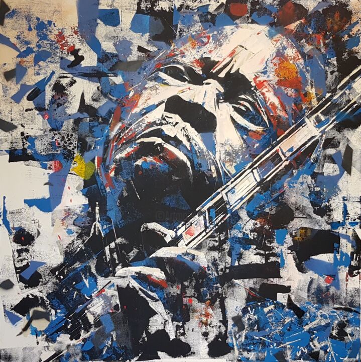 Картина под названием "B B King - Blues" - Paul Lovering, Подлинное произведение искусства, Акрил Установлен на Деревянная р…