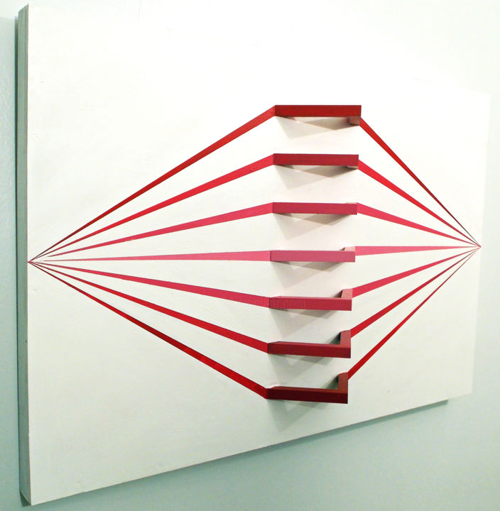Pittura intitolato "Red's Perspective" da Paul Pena, Opera d'arte originale, Olio