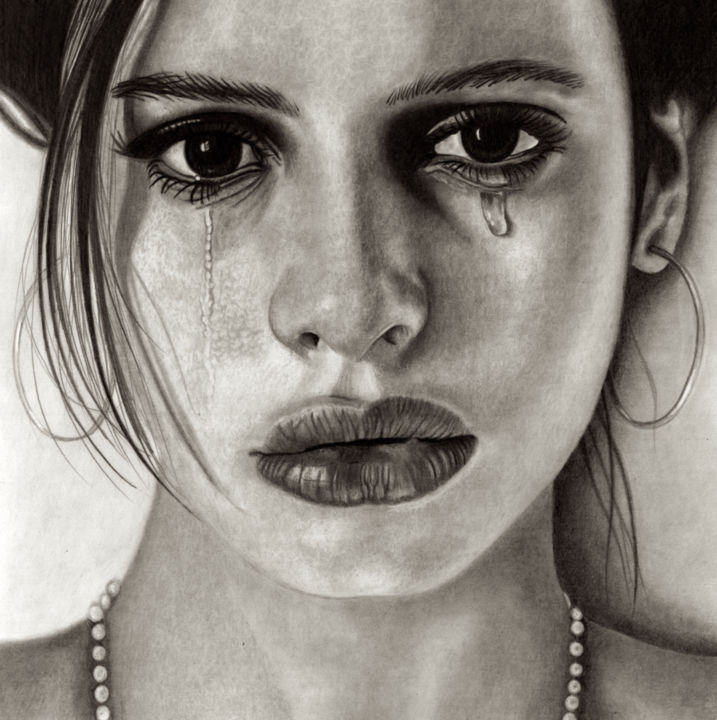 Sad Drawings Of People Crying - Rectangle Circle
