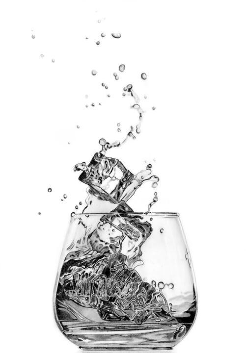 Dessin intitulée "Whisky Splash X" par Paul Stowe, Œuvre d'art originale, Graphite