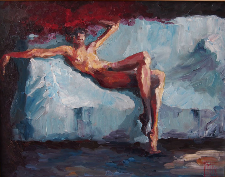 Painting titled "NIGHT BUTTERFLIE" by Pavel Filin, Original Artwo...